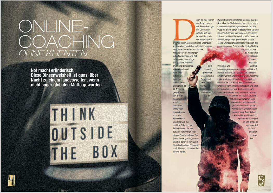 Erfahrungsbericht, Online Coaching ohne Klienten, think outside the box, Coronakrise, kreatives Kommunikationspotential