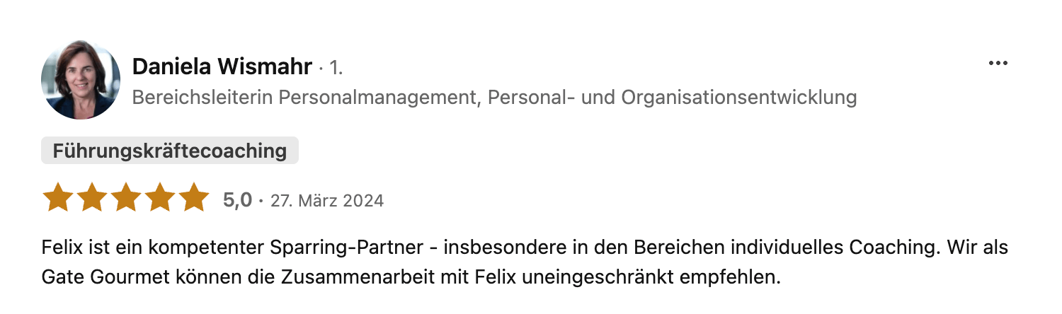 Felix Maria Arnet fünf Sternebewertung 1